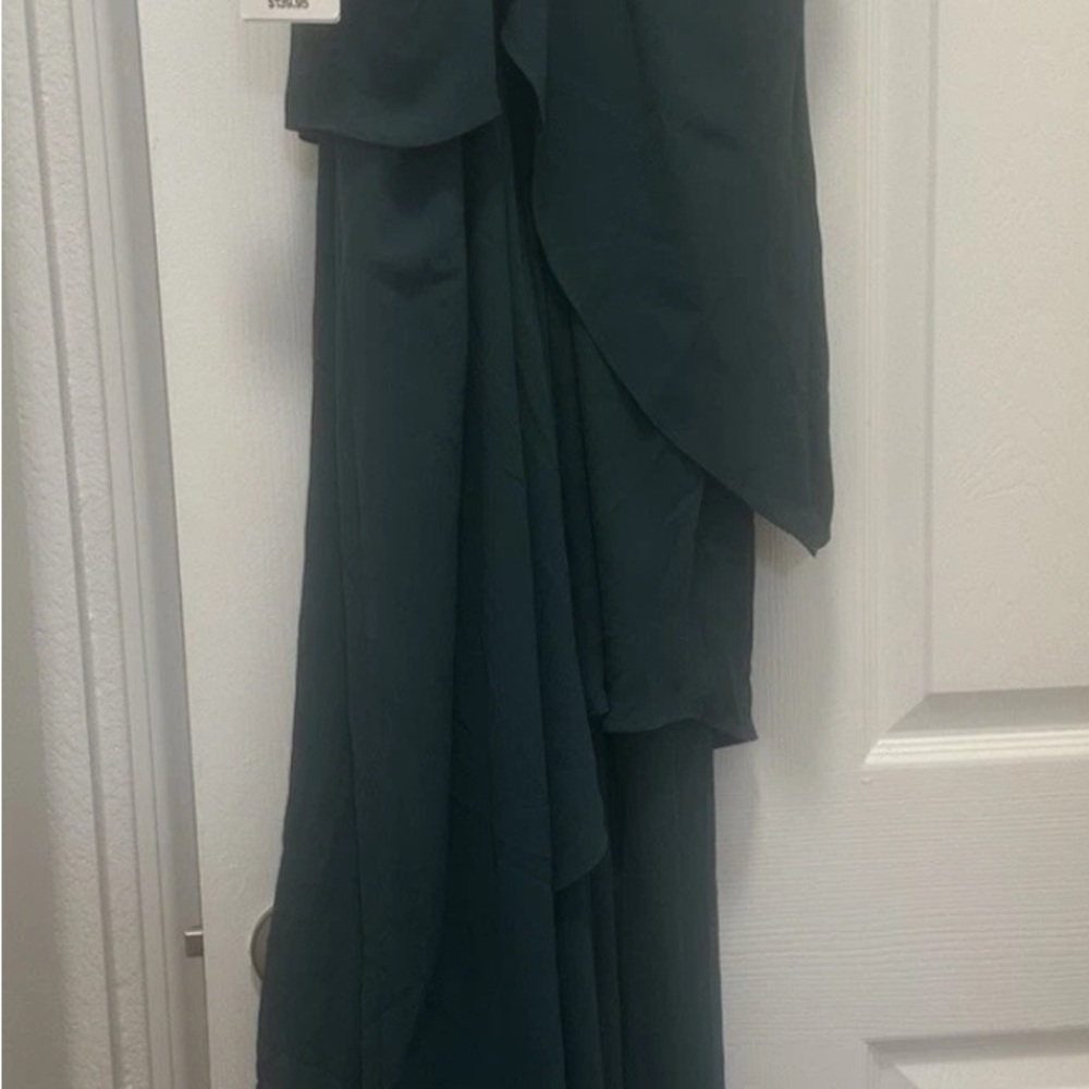 David's Bridal Asymmetrical Green Dress - Picture 3 of 7